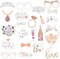 Wedding Bridal Shower Photo Booth Props, 23 Pieces Rose Gold Bachelorette Party Decorations Photo Booth for Bridal Shower Girls Night Out Hen Party Gift Accessories Wedding Favor Supplies